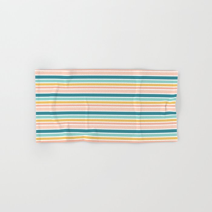 Summer Vibes Colorful Stripes Hand & Bath Towel