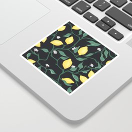 Summer abstract pattern. Lemon branches Sticker