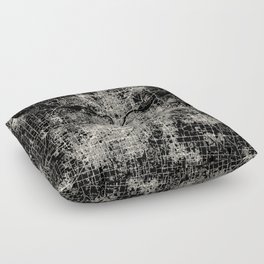 Kansas City - Black and White City Map Floor Pillow