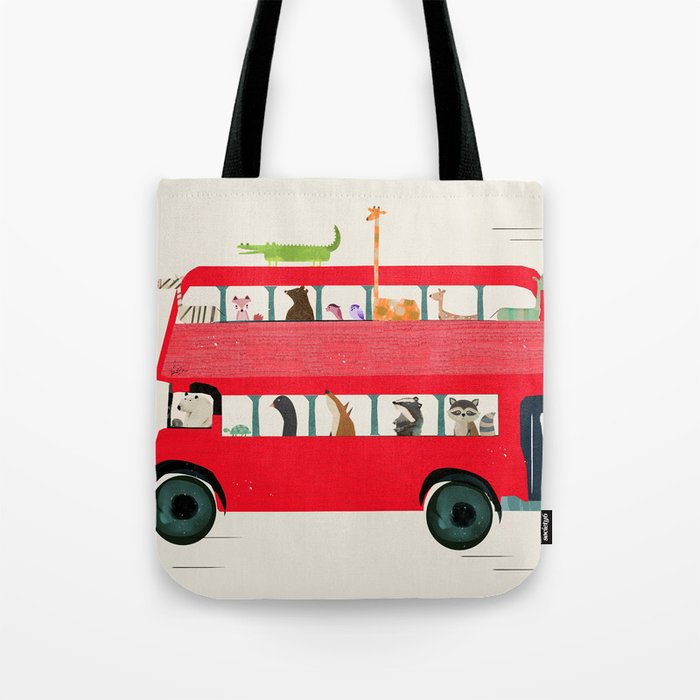 The big red bus Tote Bag