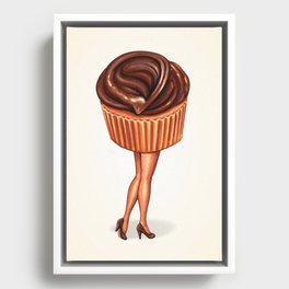 Chocolate Cupcake Pin-Up Framed Canvas