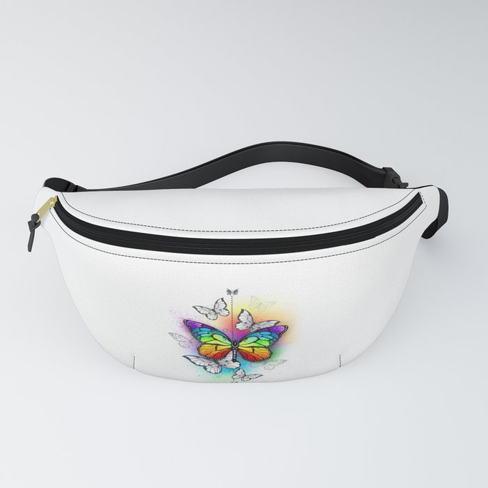 Composition with Rainbow Butterfly Fanny Pack