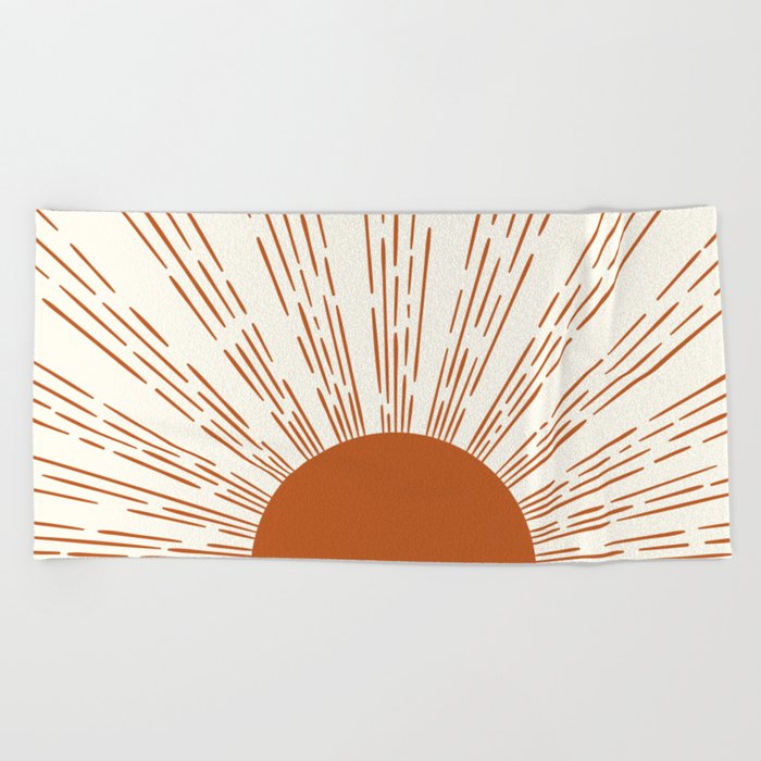 Sunshine | Mid Century Abstract  Beach Towel