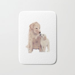 Golden retrievers Bath Mat | Bigdog, Dogs, Watercolor, Mom, Acrylic, Family, Puppy, Digital, Children, Aerosol 