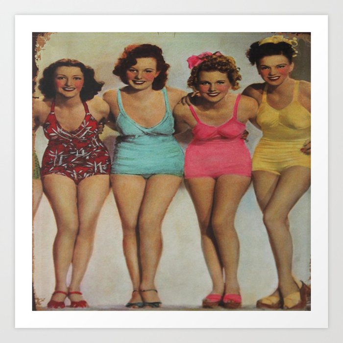 Retro girls just want to have fun Art Print