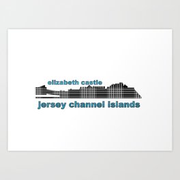 Elizabeth Castle in St Aubins Bay Jersey Channel Islands Checked Art Print