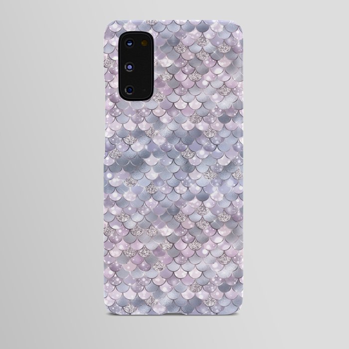Lilac Mermaid Pattern Metallic Glitter Android Case