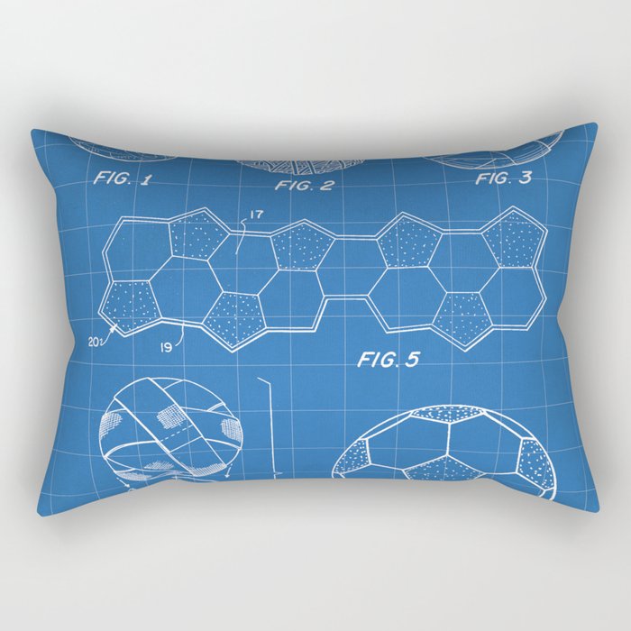 Soccer Ball Patent - Football Art - Blueprint Rectangular Pillow