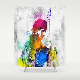 Celebrity Shower Curtains Society6 The Boss Bruce S Grunge Shower Curtain