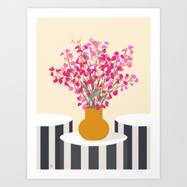Les Fleurs de Paris - Pink Palais Flowers Art Print