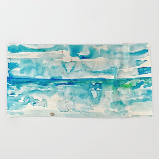 Miami Beach Watercolor #6 Beach Towel