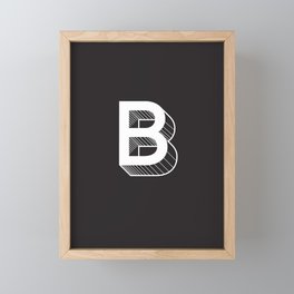 Black Background w White Letter B Framed Mini Art Print