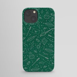 Yer a Wizard - Green + Silver iPhone Case