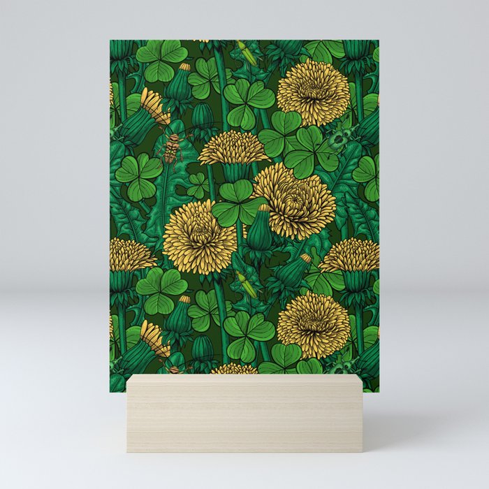 The meadow in green and yellow Mini Art Print