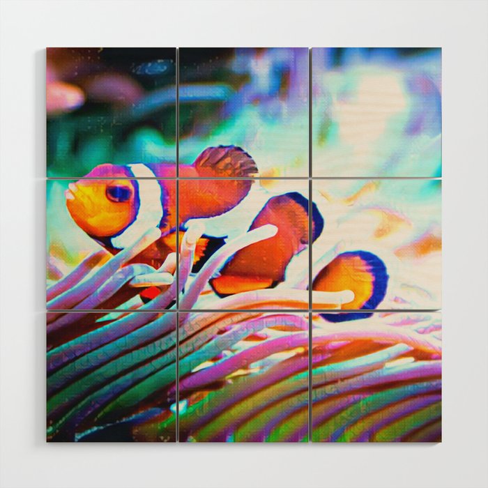 Clownfish Closeup | Aquatic | Coral | Fish | Nature Photography Art Wood Wall Art