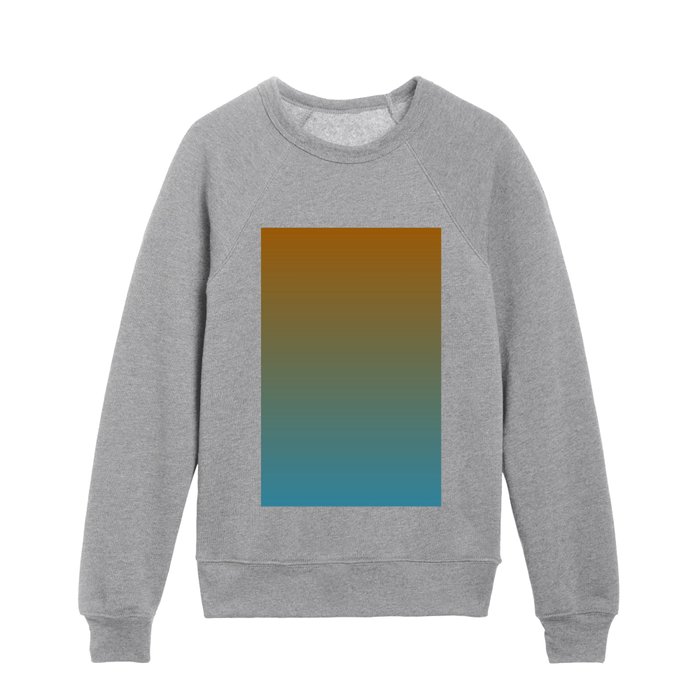 Modern Dark Blue And Brown Ombre Gradient Abstract Pattern Kids Crewneck