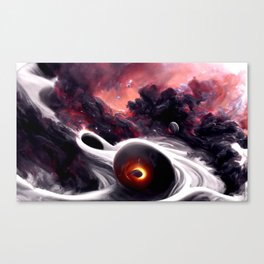 Planet falling in a black hole, 1 Canvas Print