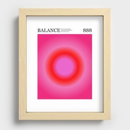  Angel Number 888 Balance Poster, Pink and Red Gradient  Recessed Framed Print