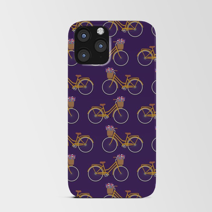 Bicycle with flower basket pattern iPhone Card Case