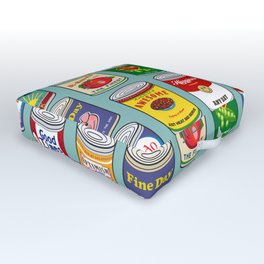 Vintage canned goods with a twist Outdoor Floor Cushion