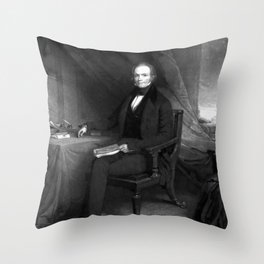 Henry Clay Seated At His Desk Engraving  Throw Pillow