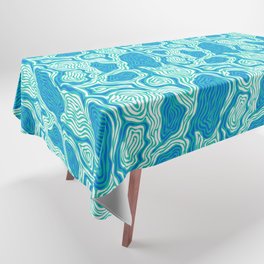 Cute Abstract Blue Retro Water Texture Tablecloth