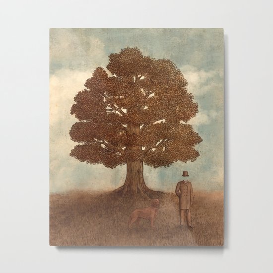 Invisible Man Goes for a Walk Metal Print