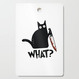 Cat What? Murderous Black Cat With Knife Cutting Board