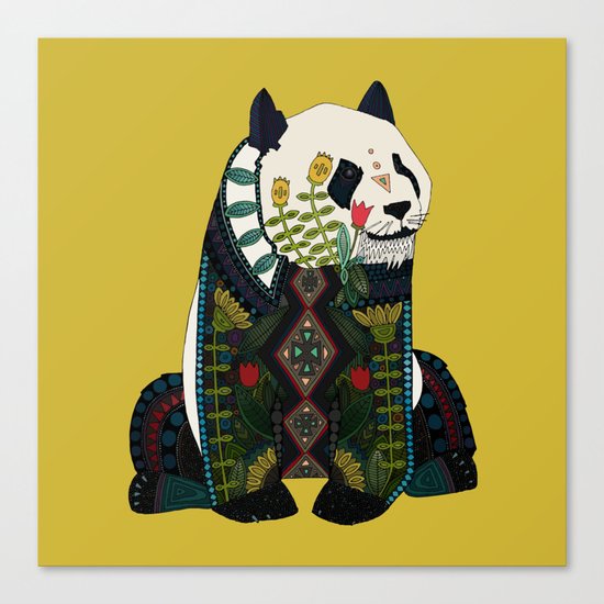 panda ochre Canvas Print