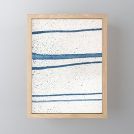 Parallel Universe [horizontal]: a pretty, minimal, abstract piece in lines of vibrant blue and white Framed Mini Art Print