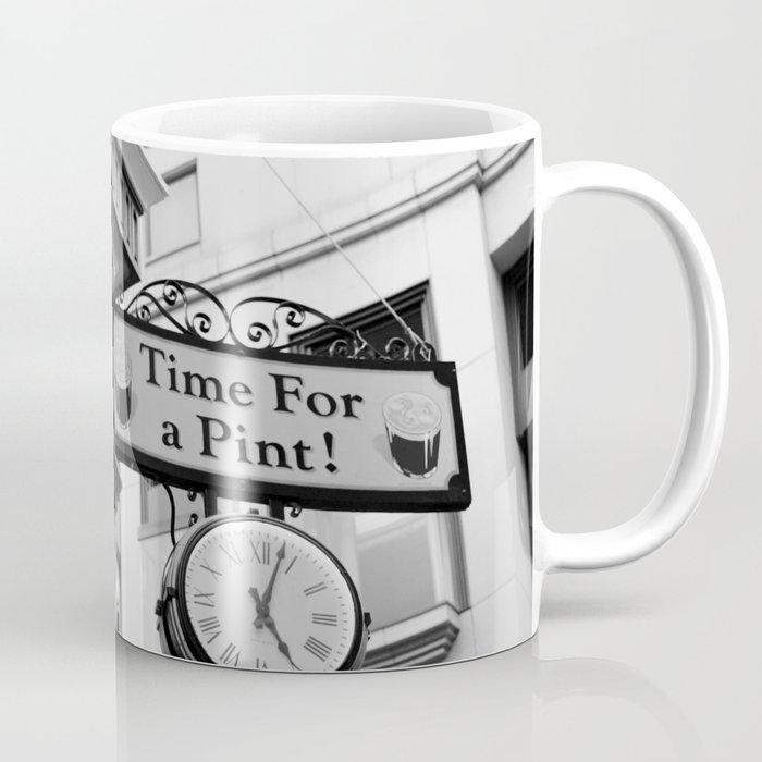 Time for a beer, vintage bar sign in black and white | Moment of relax Coffee Mug