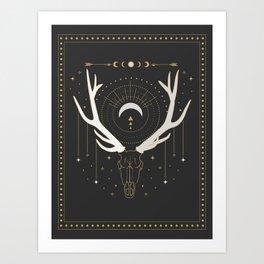 Moon Deer Art Print