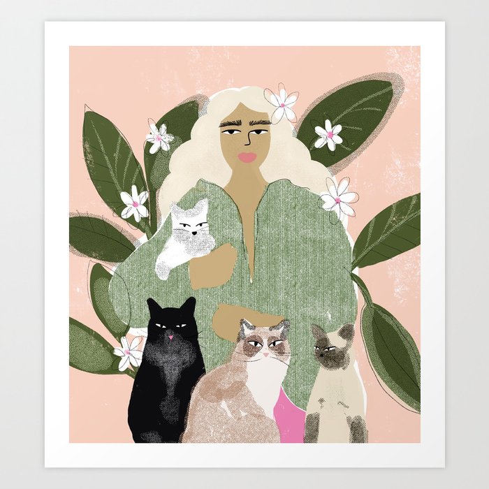 Cat Mom Art Print