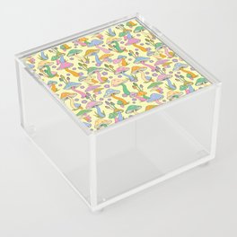 Mushrooms And Daisies Pattern Acrylic Box