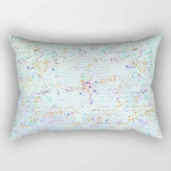 Swirls gold teal lavender Rectangular Pillow