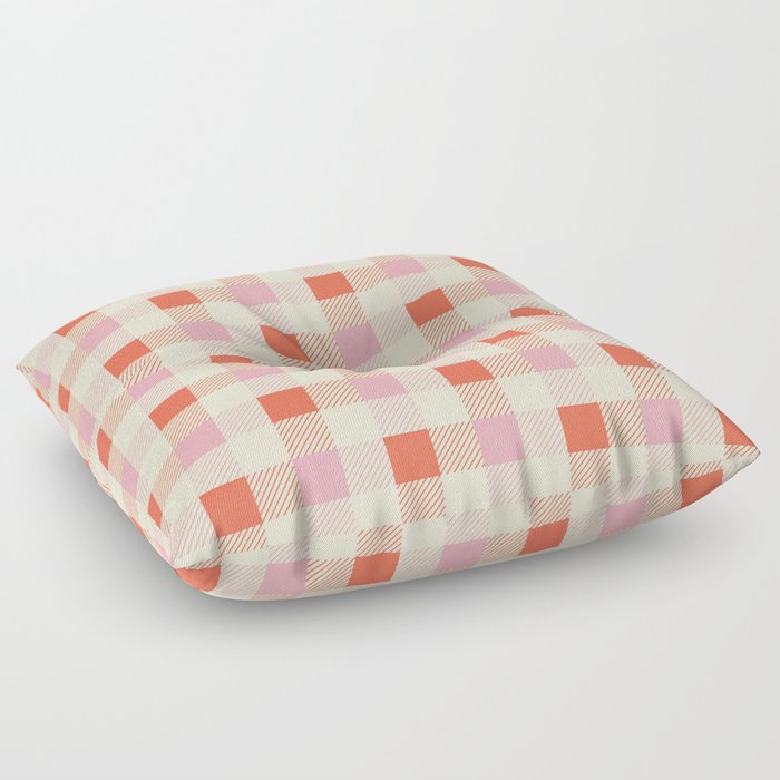Cute Colorful Plaid (Pink & Red) Floor Pillow