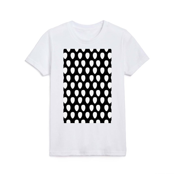 Black and White Strawberry Seeds Pattern Design Kids T Shirt