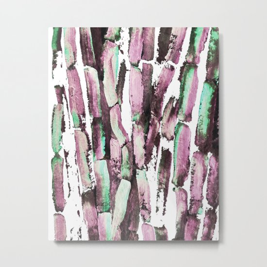 Purple Sugarcane on Greenery Metal Print