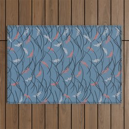 grass blades in the wind blue Outdoor Rug