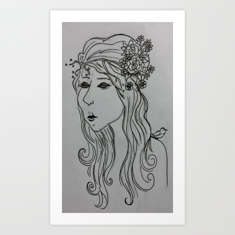 Nature Girl Art Print By Florenceraeart Society6
