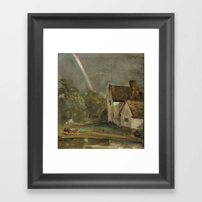 john constable willy lotts cottage with a rainbow Framed Art Print
