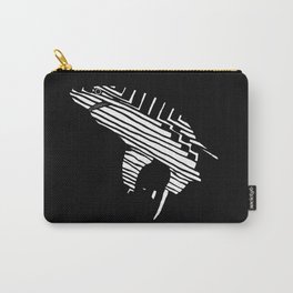 shark Carry-All Pouch | Digital, Glitch, Graphic, Clean, Kunst, Minimal, Great White Shark, Minimalist, Graphite, Ink 