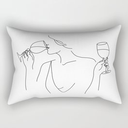 Double Fisting Wine Rectangular Pillow