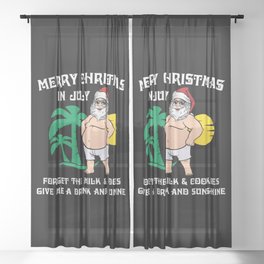 Merry Christmas In July Santa Sheer Curtain