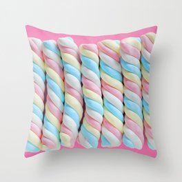 Rainbow Marshmallow Candy Throw Pillow