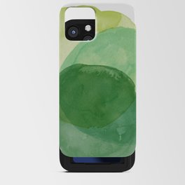 Abstract Organic Watercolor Shapes Painting in Green iPhone Card Case