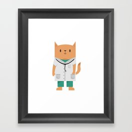 Doctor Cat Framed Art Print