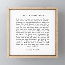 The Man In The Arena, Man In The Arena, Theodore Roosevelt Quote Framed Mini Art Print