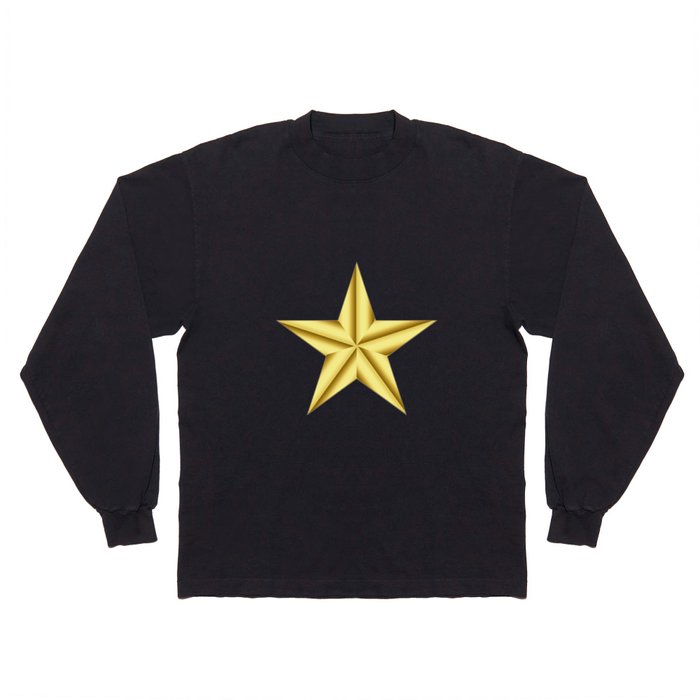 Military General Gold Star Long Sleeve T Shirt