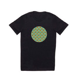 Duck Egg Green Art Deco Fan Pattern T Shirt | Greenandgold, Decoscallops, Pattern, Retro, Glitz, Scalloppattern, Decofan, Roaringtwenties, Artdeco, Vintage 